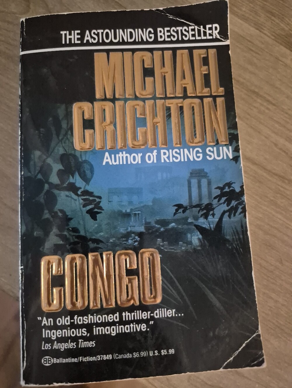 Michael Crichton CONGO Paperback Novel - Black & Blue Cover
